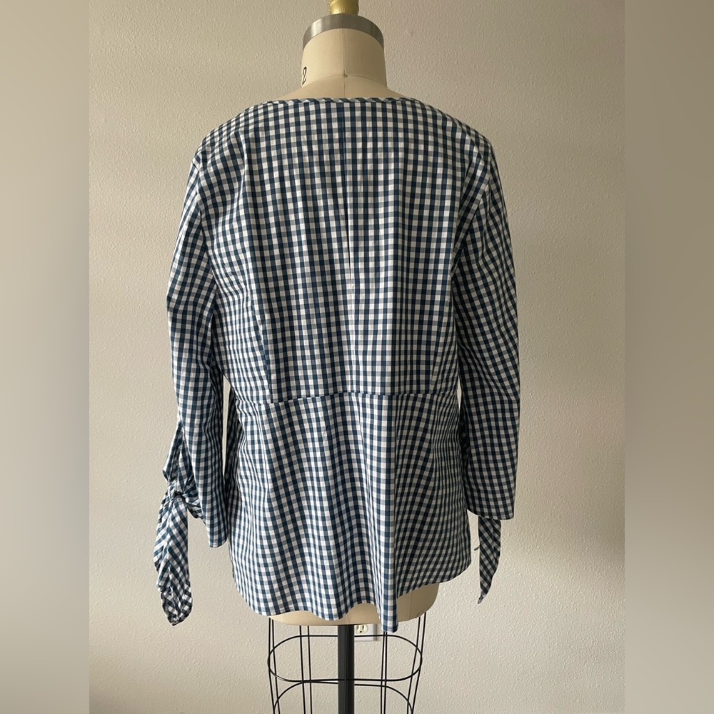 J. Crew Blue Gingham Women's Top - Picture 6 of 8